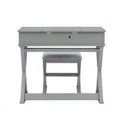 Jett Vanity Gray set by Linon Home Decor 19 Jett Vanity Gray set by Linon Home Decor -Linon Home Decor Shop gray linon home decor makeup vanities thd04035 66 1000