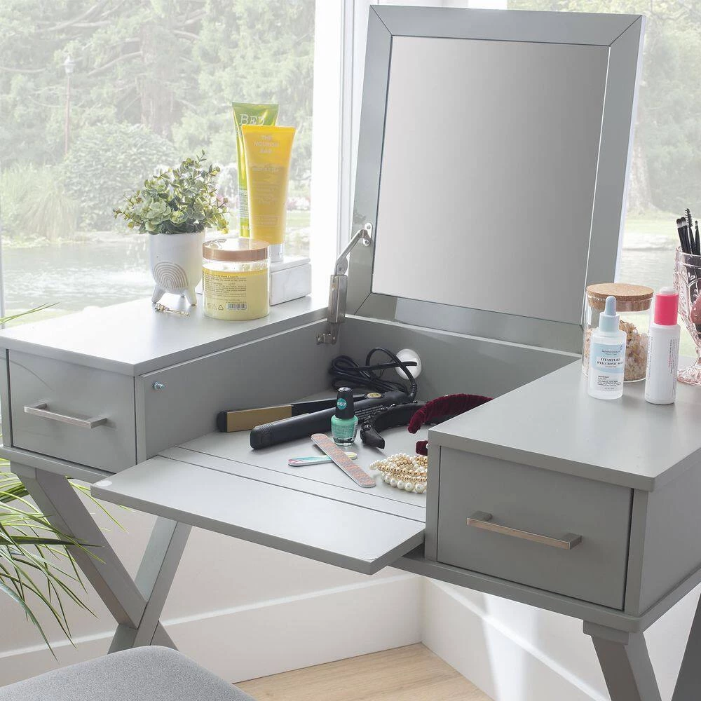 Jett Vanity Gray set by Linon Home Decor 8 Jett Vanity Gray set by Linon Home Decor - Image 6