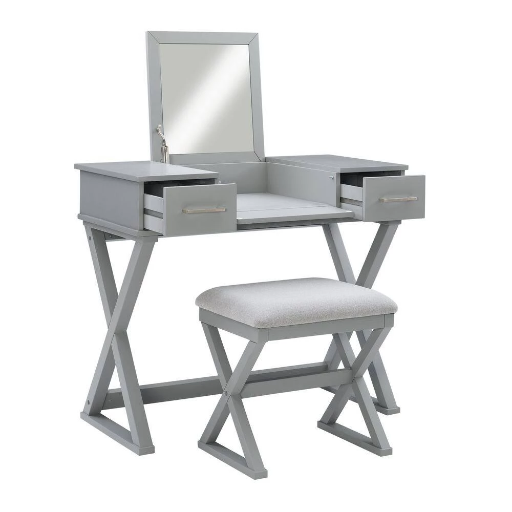 Jett Vanity Gray set by Linon Home Decor 9 Jett Vanity Gray set by Linon Home Decor - Image 7