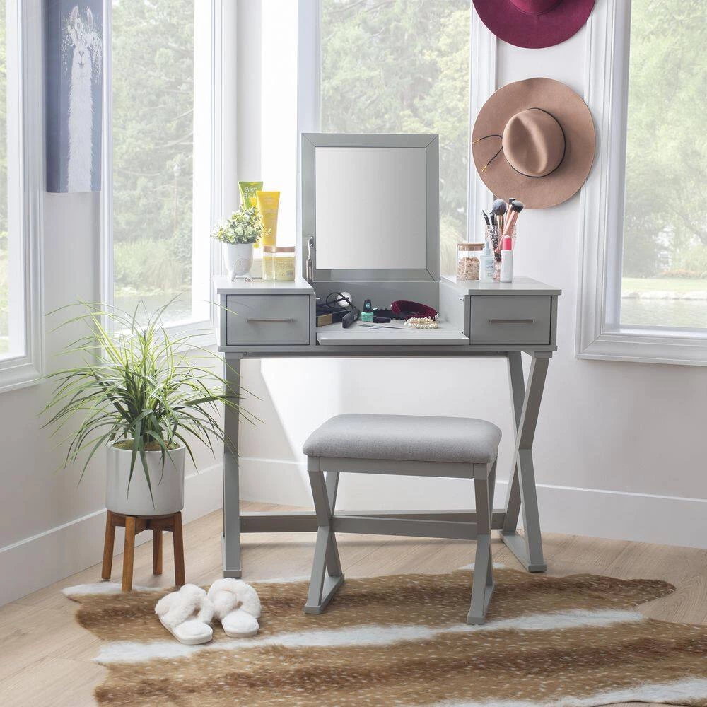 Jett Vanity Gray set by Linon Home Decor 13 Jett Vanity Gray set by Linon Home Decor - Image 11