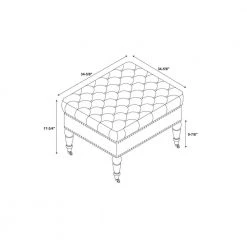 Isabelle Gray Velvet Square Tufted Ottoman by Linon Home Decor 14 Isabelle Gray Velvet Square Tufted Ottoman by Linon Home Decor -Linon Home Decor Shop gray linon home decor ottomans thd01891 4f 1000