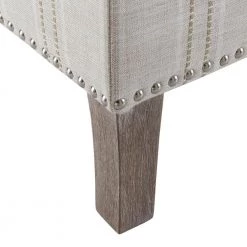 Stephanie Beige Linen Stripe Upholstered Storage Ottoman by Linon Home Decor -Linon Home Decor Shop gray linon home decor ottomans thd02715 fa 1000