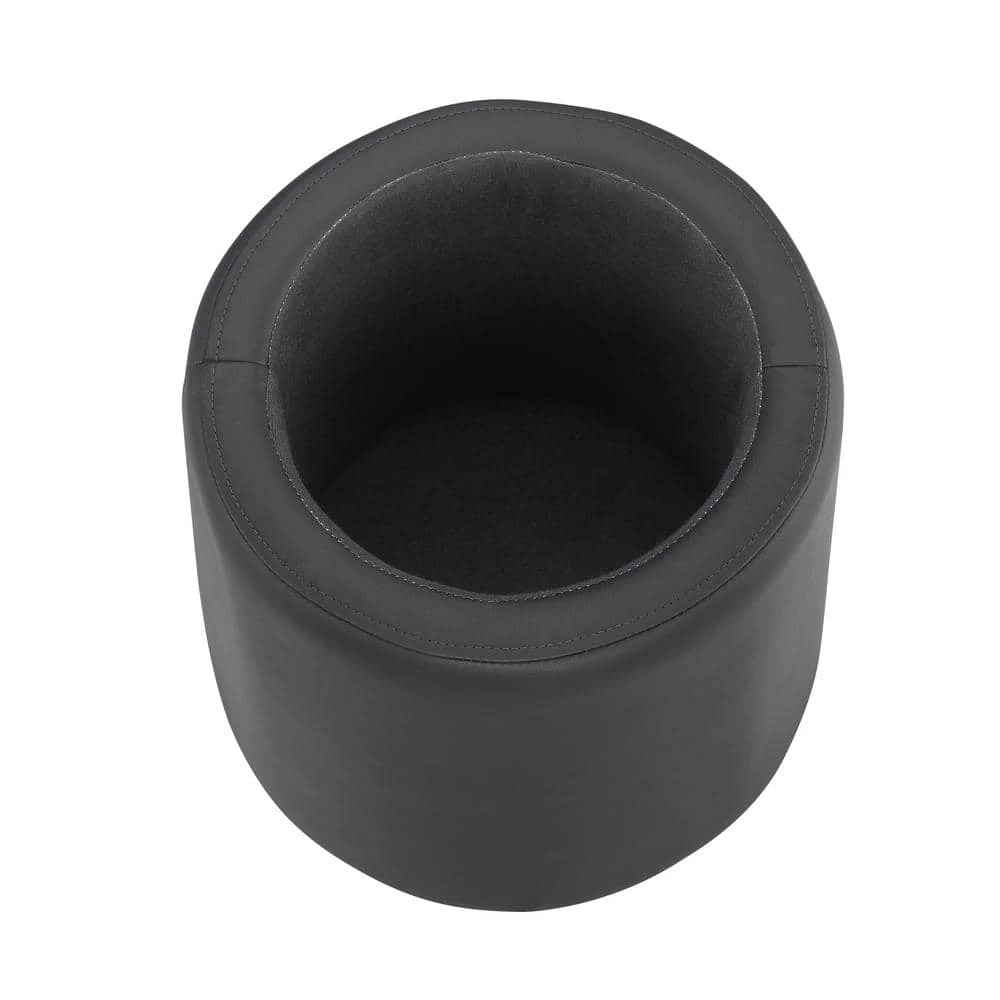 Bianca Gray Faux Leather Upholstered Storage Ottoman by Linon Home Decor 5 Bianca Gray Faux Leather Upholstered Storage Ottoman by Linon Home Decor - Image 3