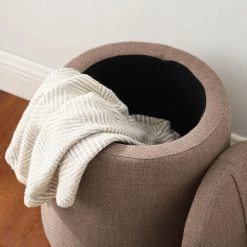 Bianca Gray Upholstered Storage Ottoman by Linon Home Decor 11 Bianca Gray Upholstered Storage Ottoman by Linon Home Decor -Linon Home Decor Shop gray linon home decor ottomans thd02896 77 1000