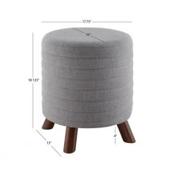 Anslee Light Grey Polyester Ottoman by Linon Home Decor -Linon Home Decor Shop gray linon home decor ottomans thd03166 4f 1000