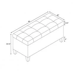 Phoebe Grey Shoe Storage Ottoman with Button Tufted Top by Linon Home Decor -Linon Home Decor Shop gray linon home decor ottomans thd03472 4f 1000