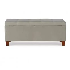 Phoebe Grey Shoe Storage Ottoman with Button Tufted Top by Linon Home Decor -Linon Home Decor Shop gray linon home decor ottomans thd03472 c3 1000