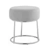 Tori Grey Ottoman with Chrome Base by Linon Home Decor 1 Tori Grey Ottoman with Chrome Base by Linon Home Decor -Linon Home Decor Shop gray linon home decor ottomans thd03590 64 1000