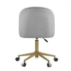 Gene Adjustable Gray Polyester Velvet Fabric Desk Chair by Linon Home Decor -Linon Home Decor Shop gray linon home decor task chairs thd04086 66 1000