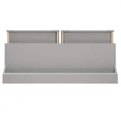 Rainier 55 in. Rectangular Grey Wood 2-Drawer Computer Desk with Small Hutch by Linon Home Decor -Linon Home Decor Shop gray linon home decor writing desks thd03206 a0 1000