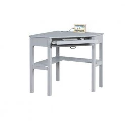 Sara 29 in. W Corner Desk Wood Gray Writing Desk with Keyboard and Mouse Tray by Linon Home Decor -Linon Home Decor Shop gray linon home decor writing desks thd03457 77 1000