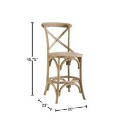 Posy 30 in. Neutral Washed Wooden Bar Stool by Linon Home Decor -Linon Home Decor Shop gray natural linon home decor bar stools thd00607 40 1000