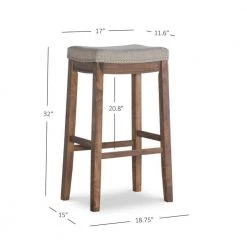 Claridge 30 in. Gray and Rustic Backless Bar Stool by Linon Home Decor -Linon Home Decor Shop gray rustic linon home decor bar stools thd02008 1f 1000