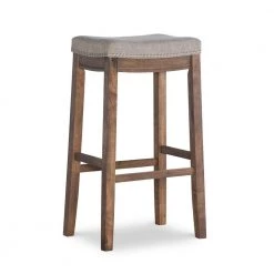Claridge 30 in. Gray and Rustic Backless Bar Stool by Linon Home Decor