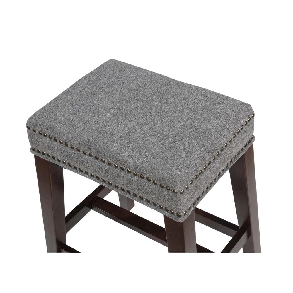 Will Grey Counter Stool with Plush Upholstered Seat by Linon Home Decor 8 Will Grey Counter Stool with Plush Upholstered Seat by Linon Home Decor - Image 6