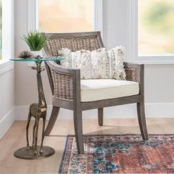 Panama Grey Wash Finish with Beige Polyester Cushion Arm Chair by Linon Home Decor 15 Panama Grey Wash Finish with Beige Polyester Cushion Arm Chair by Linon Home Decor -Linon Home Decor Shop gray wash linon home decor accent chairs thd03275 1f 1000