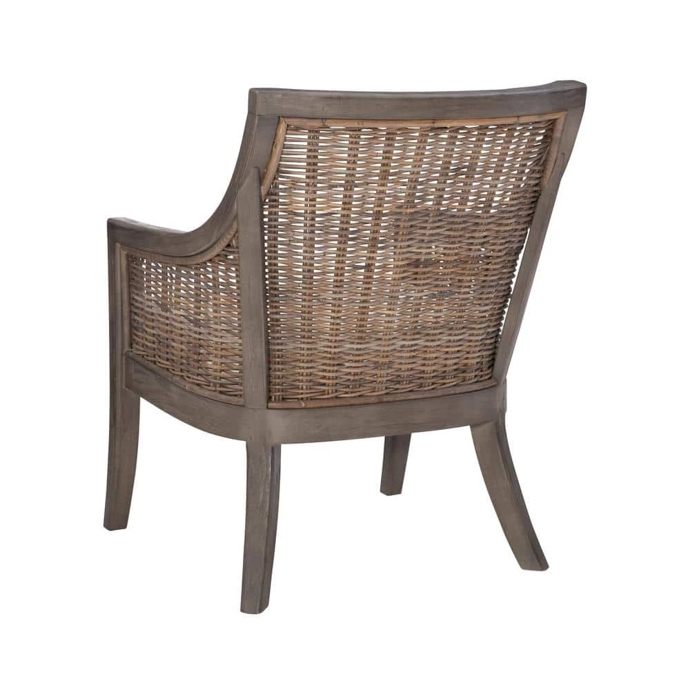 Panama Grey Wash Finish with Beige Polyester Cushion Arm Chair by Linon Home Decor 7 Panama Grey Wash Finish with Beige Polyester Cushion Arm Chair by Linon Home Decor - Image 5