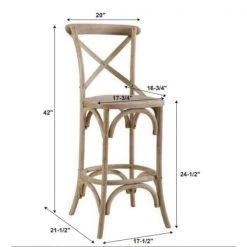 Posey 41.25"H Grey Wash X-Back Elm Wood 24.5" Seat Height Counter Stool by Linon Home Decor -Linon Home Decor Shop gray wash linon home decor bar stools thd03219 c3 1000