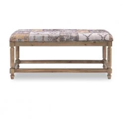 Linon Kristin Grey Kilim Print Bench by Linon Home Decor 12 Linon Kristin Grey Kilim Print Bench by Linon Home Decor -Linon Home Decor Shop gray wash linon home decor bedroom benches thd02618 c3 1000