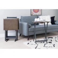 Linon Winnie Grey Tray Table Set by Linon Home Decor -Linon Home Decor Shop gray wash linon home decor end side tables thd02643 31 1000