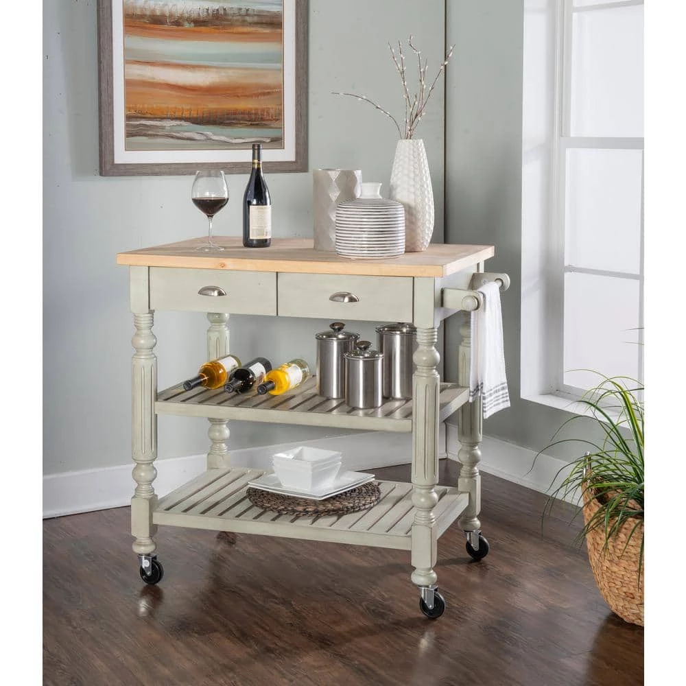Linon Ash Janelle Kitchen Cart by Linon Home Decor 12 Linon Ash Janelle Kitchen Cart by Linon Home Decor - Image 10