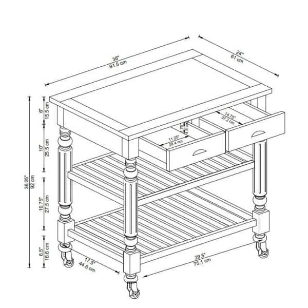 Linon Ash Janelle Kitchen Cart by Linon Home Decor 14 Linon Ash Janelle Kitchen Cart by Linon Home Decor - Image 12