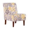Lillie Gray and Yellow Polyester Accent Chair with Dark Walnut Legs by Linon Home Decor -Linon Home Decor Shop gray yellow linon home decor accent chairs thd03224 64 1000