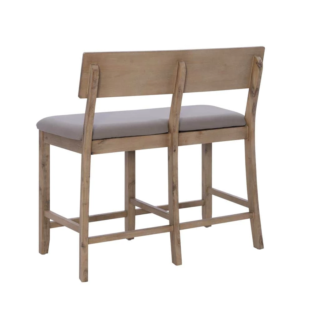 Rodman Gray Wash Counter Height Bench 38.5 in. H x 37.33 in. W x 20.50 in. D by Linon Home Decor 7 Rodman Gray Wash Counter Height Bench 38.5 in. H x 37.33 in. W x 20.50 in. D by Linon Home Decor - Image 5