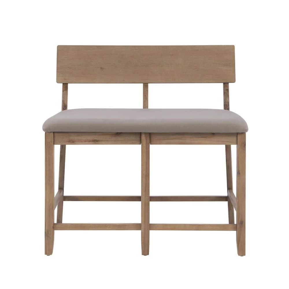 Rodman Gray Wash Counter Height Bench 38.5 in. H x 37.33 in. W x 20.50 in. D by Linon Home Decor 6 Rodman Gray Wash Counter Height Bench 38.5 in. H x 37.33 in. W x 20.50 in. D by Linon Home Decor - Image 4
