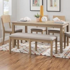 Rodman Gray Wash Backless Dining Bench 19 in. H x 46.38 in. W x 17 in. D by Linon Home Decor -Linon Home Decor Shop graywash linon home decor bedroom benches thd04072 4f 1000