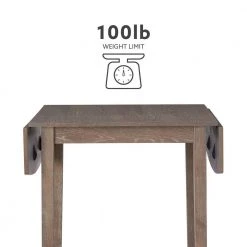 Hubbard 48 in. L Square Gray Wash Wood Top Drop Leaf Table (Seats 4) by Linon Home Decor 26 Hubbard 48 in. L Square Gray Wash Wood Top Drop Leaf Table (Seats 4) by Linon Home Decor -Linon Home Decor Shop graywash linon home decor kitchen dining tables thd04134 76 1000