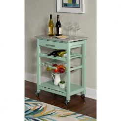 Todd Green Kitchen Cart with Granite Top and Storage by Linon Home Decor 15 Todd Green Kitchen Cart with Granite Top and Storage by Linon Home Decor -Linon Home Decor Shop green linon home decor kitchen carts thd03295 31 1000