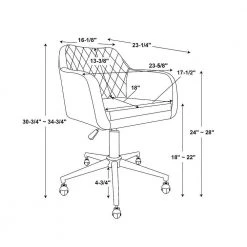 Sterling Green Velvet Quilted Office Chair with Arm Rests by Linon Home Decor -Linon Home Decor Shop green linon home decor task chairs thd03173 44 1000