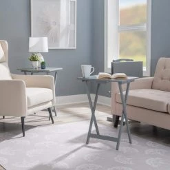 Gray Compass Tray Table Set by Linon Home Decor -Linon Home Decor Shop grey linon home decor end side tables thd00740 31 1000