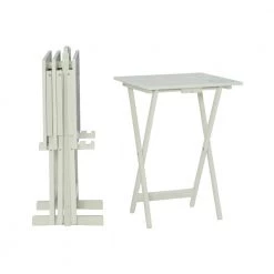 Cassia Grey Tray Table Set with Compass Details by Linon Home Decor