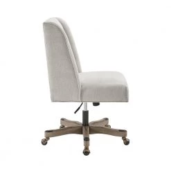 Draper Natural Linen Upholstered Swivel Office Chair by Linon Home Decor -Linon Home Decor Shop grey linon home decor task chairs thd02877 44 1000