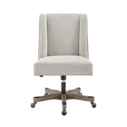 Draper Natural Linen Upholstered Swivel Office Chair by Linon Home Decor -Linon Home Decor Shop grey linon home decor task chairs thd02877 4f 1000