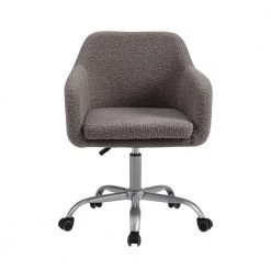 Brannon Charcoal Grey Upholstered Adjustable Height Office Chair with Castors by Linon Home Decor -Linon Home Decor Shop grey linon home decor task chairs thd02909 44 1000