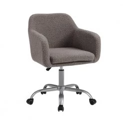 Brannon Charcoal Grey Upholstered Adjustable Height Office Chair with Castors by Linon Home Decor -Linon Home Decor Shop grey linon home decor task chairs thd02909 4f 1000