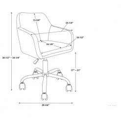 Brannon Charcoal Grey Upholstered Adjustable Height Office Chair with Castors by Linon Home Decor -Linon Home Decor Shop grey linon home decor task chairs thd02909 76 1000