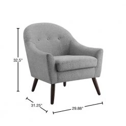 Pearson Grey Armed Accent Chair by Linon Home Decor 14 Pearson Grey Armed Accent Chair by Linon Home Decor -Linon Home Decor Shop grey with white dots linon home decor accent chairs thd02872 40 1000