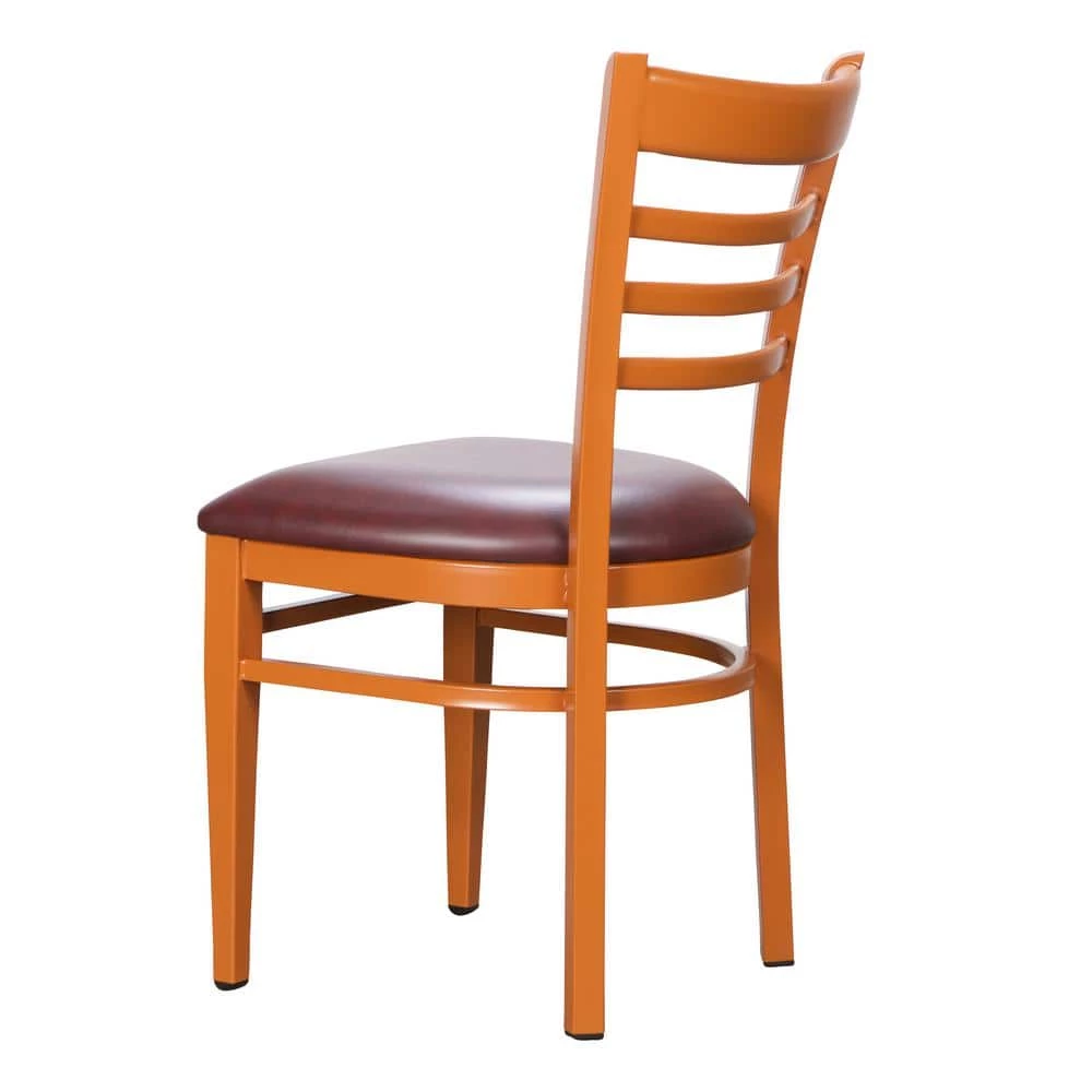 Galina Honey Metal Side Chair with Burgundy Faux Leather Seat (Carton of 2) by Linon Home Decor 8 Galina Honey Metal Side Chair with Burgundy Faux Leather Seat (Carton of 2) by Linon Home Decor - Image 6