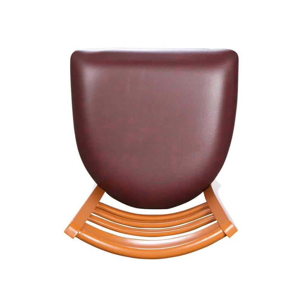 Galina Honey Metal Side Chair with Burgundy Faux Leather Seat (Carton of 2) by Linon Home Decor 5 Galina Honey Metal Side Chair with Burgundy Faux Leather Seat (Carton of 2) by Linon Home Decor - Image 3