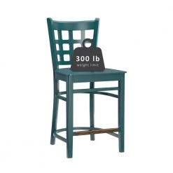 Dixie 37.75 in. Green Grid Back Wood 24 in. Counter Stool with Wood Seat (Set of 2) by Linon Home Decor -Linon Home Decor Shop hunter green linon home decor bar stools thdac3783 a0 1000