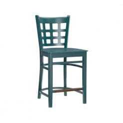 Dixie 37.75 in. Green Grid Back Wood 24 in. Counter Stool with Wood Seat (Set of 2) by Linon Home Decor -Linon Home Decor Shop hunter green linon home decor bar stools thdac3783 c3 1000