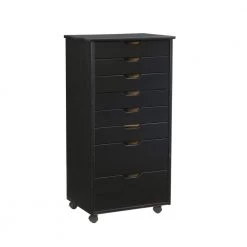McLeod Black Eight Drawer Rolling Storage Cart by Linon Home Decor