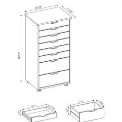 McLeod Black Eight Drawer Rolling Storage Cart by Linon Home Decor -Linon Home Decor Shop ink black linon home decor accent cabinets thd02935 76 1000