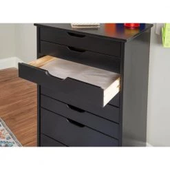 McLeod Black Eight Drawer Rolling Storage Cart by Linon Home Decor -Linon Home Decor Shop ink black linon home decor accent cabinets thd02935 77 1000