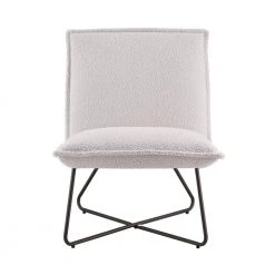 LauraLee Ivory Sherpa and Black Metal Modern Accent Chair by Linon Home Decor -Linon Home Decor Shop ivory linon home decor accent chairs thd02944 c3 1000
