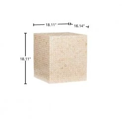 Kora 16 in. Ivory 18 in. H Square Capiz Shell End Table with Geometric Design by Linon Home Decor 12 Kora 16 in. Ivory 18 in. H Square Capiz Shell End Table with Geometric Design by Linon Home Decor -Linon Home Decor Shop ivory linon home decor end side tables thd03159 40 1000